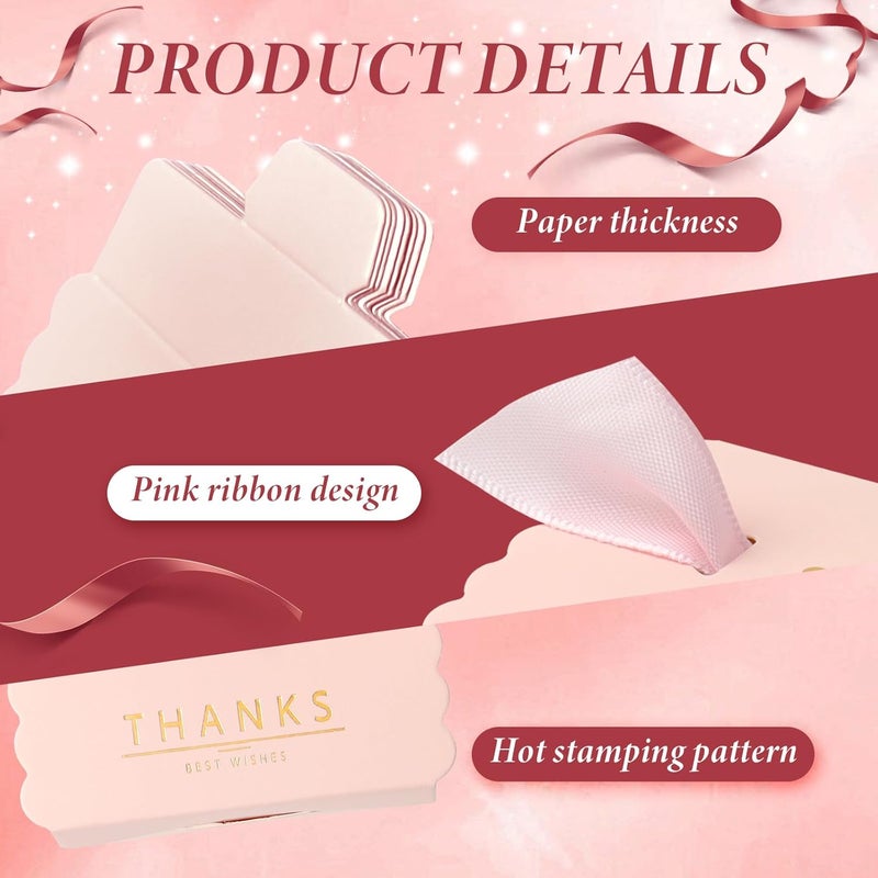 CHolic 50Pcs Party Favor Candy Box, Thank You Pink Gift Candy Box with Ribbons for Birthday Party, Bridal Shower, Wedding Decorations, Candy Table Decorations - Image 3